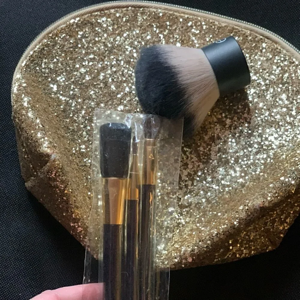 Makeup brushes and glitter case